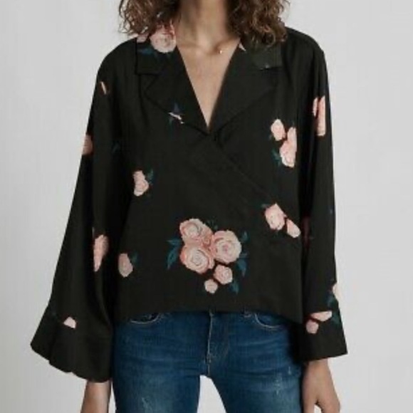 One Teaspoon Quartermaster Floral Kimono Sleeve Top - Picture 2 of 16